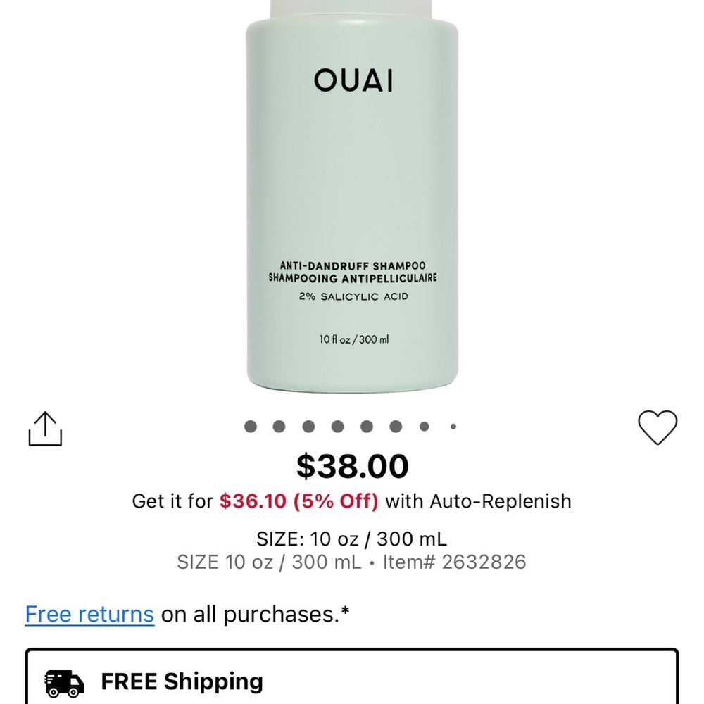 OUAI Anti-Dandruff Shampoo in Mint Green